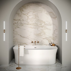 Ванна акриловая Ravak Ypsilon Wall 178x86 см отдельно стоящая белый/слив перелив хром XC00100028