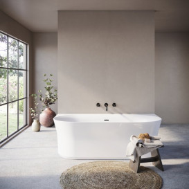 Ванна акриловая Ravak Ypsilon Wall 178x86 см отдельно стоящая белый/слив перелив черный XC00100035