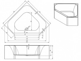 Ванна акрилова Riho Austin Plug & Play кутова 145x145 з панеллю білий BD7600500000000
