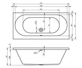 Ванна акриловая Riho Carolina прямоугольная 170x80 белый BB5300500000000