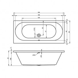 Ванна акрилова Riho Carolina прямокутна 180x80 білий BB5400500000000