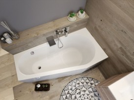 Ванна акрилова Riho Delta Plug & Play асиметрична 160x80 ліва з панеллю BD4300500000000