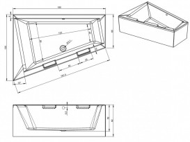 Ванна акриловая Riho Doppio Plug & Play асимметричная 180x130 правая с панелью BD4400500000000
