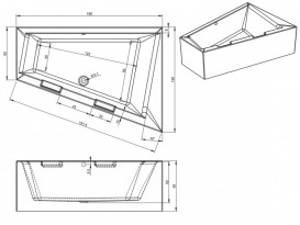 Ванна акриловая Riho Doppio Plug & Play асимметричная 180x130 левая с панелью BD4500500000000