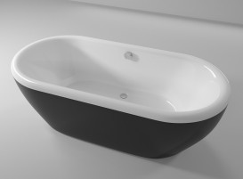 Ванна акриловая Riho Dua овальная 180x86 черный/белый BD0166500000000