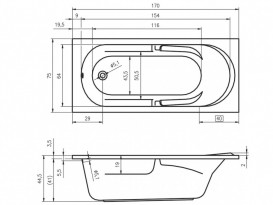 Ванна акриловая Riho Future прямоугольная 170x75 белый BC2800500000000