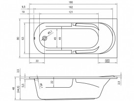 Ванна акриловая Riho Future прямоугольная 180x80 белый BC3100500000000