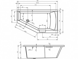 Ванна акриловая Riho Geta асимметричная 160х90 левая белый BA8700500000000