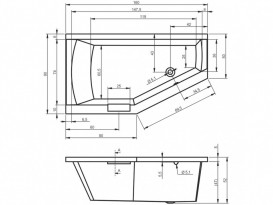 Ванна акриловая Riho Geta асимметричная 160х90 правая белый BA8600500000000