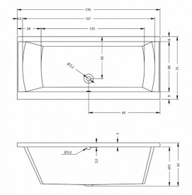 Ванна акриловая Riho Julia прямоугольная 170x75 белый BA5300500000000