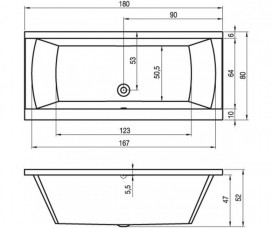 Ванна акрилова Riho Julia прямокутна 180x80 білий BA7200500000000