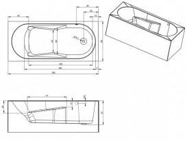 Ванна акрилова Riho Lazy Plug & Play прямокутна 180x80 права з панеллю BD7700500000000