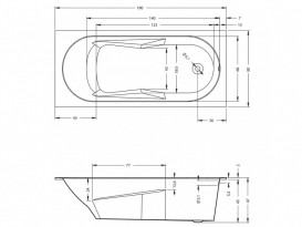 Ванна акрилова Riho Lazy прямоугольна 180x80 біла BC4100500000000