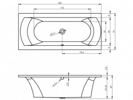 Ванна акрилова Riho Lima прямоугольна 160х75 біла BB4200500000000