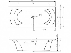 Ванна акриловая Riho Lima прямоугольная 170x75 белый BB4400500000000