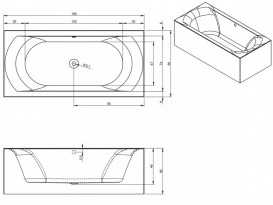 Ванна акриловая Riho Linares Plug & Play 190x90 левая с панелью BD5800500000000
