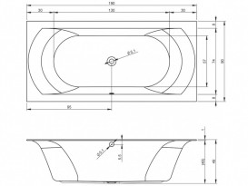 Ванна акриловая Riho Linares прямоугольная 190x90 белый BT4800500000000
