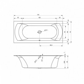 Ванна акриловая Riho Linares Velvet прямоугольная 170x75 белый матовый BT4410500000000