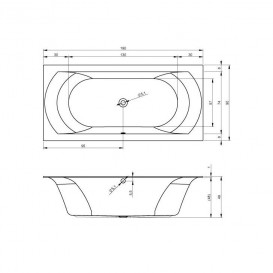 Ванна акрилова Riho Linares Velvet прямокутна 190x90 білий матовий BT4810500000000