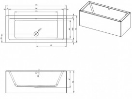 Ванна акриловая Riho Lugo Plug & Play прямоугольная 170x75 правая с панелью BD6100500000000
