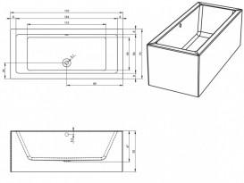 Ванна акрилова Riho Lugo Plug & Play прямокутна 170x75 ліва з панеллю BD6200500000000