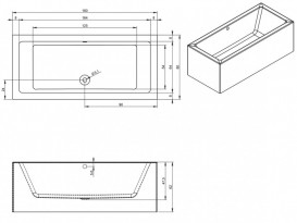 Ванна акрилова Riho Lugo Plug & Play прямокутна 180x80 ліва з панеллю BD6400500000000