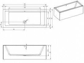 Ванна акрилова Riho Lugo Plug & Play прямокутна 190x80 ліва з панеллю BD6800500000000