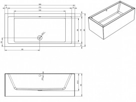 Ванна акрилова Riho Lugo Plug & Play прямокутна 190x90 ліва з панеллю BD7000500000000