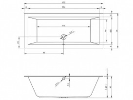 Ванна акриловая Riho Lugo прямоугольная 170x75 белый BT0100500000000