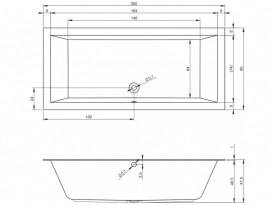 Ванна акрилова Riho Lugo прямокутна 200x90 білий BT0600500000000