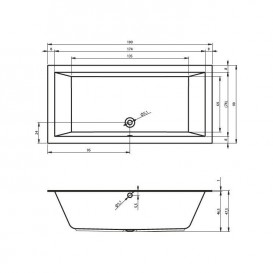 Ванна акриловая Riho Lugo Velvet прямоугольная 190x90 белый матовый BT0510500000000