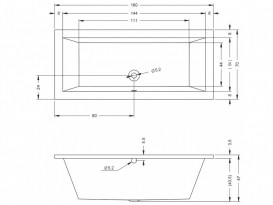 Ванна акрилова Riho Lusso прямокутна 160х70 біла BA5700500000000