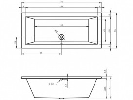 Ванна акриловая Riho Lusso прямоугольная 170x75 белый BA1800500000000