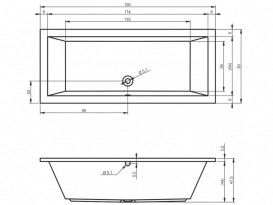 Ванна акриловая Riho Lusso прямоугольная 190x80 біла BA5900500000000
