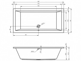 Ванна акриловая Riho Lusso прямоугольная 190x90 біла BA9900500000000