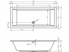 Ванна акриловая Riho Lusso прямоугольная 200x90 біла BA6000500000000