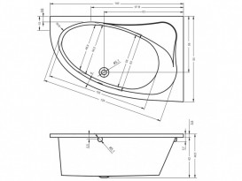 Ванна акрилова Riho Lyra асимметрична 140х90 ліва біла BA6600500000000