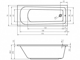 Ванна акриловая Riho Orion прямоугольная 170x70 белый BC0100500000000