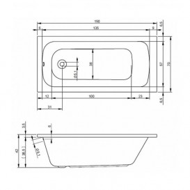 Ванна акрилова Riho Rima прямокутна 150х70 білий BB2900500000000