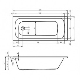 Ванна акриловая Riho Rima прямоугольная 170х75 белый BB3100500000000
