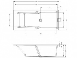 Ванна акрилова Riho Still Shower LED прямокутна 180x80 білий BR0500500K00130