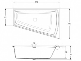 Ванна акрилова Riho Still Smart LED асиметрична 170x110 ліва білий BR0400500K00130
