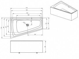 Ванна акриловая Riho Still Smart Plug & Play 170x110 правая с панелью BD1500500000000