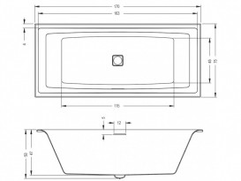 Ванна акриловая Riho Still Square LED прямоугольная 170x75 левая белый BR0200500K00131