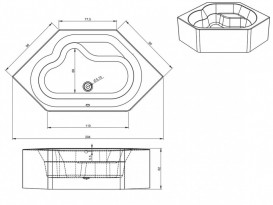 Ванна акриловая Riho Winnipeg Plug & Play 145x145 с панелью белый BD7300500000000