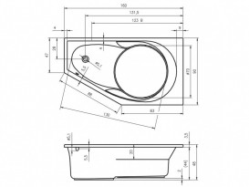 Ванна акрилова Riho Yukon асимметрична 160х90 ліва біла BA3500500000000