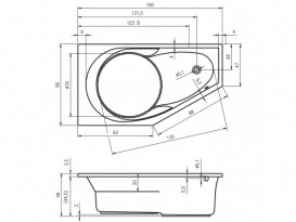 Ванна акрилова Riho Yukon асимметрична 160х90 права біла BA3400500000000