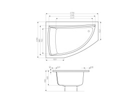Ванна акриловая Roca Aquamarina угловая с гидромассажем Smart WaterAir Plus белый A24T252000