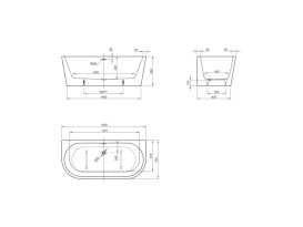 Ванна акрилова Roca Eternity 165х65,5 см пристінна з сифоном білий A24T453000