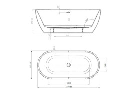 Ванна акриловая Roca Noya 165х75 см отдельностоящая белый глянец A248687000